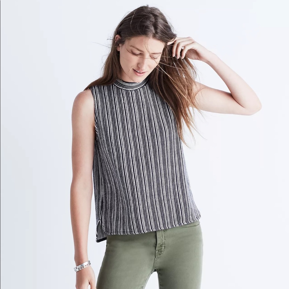 Madewell mockneck striped top size xxs